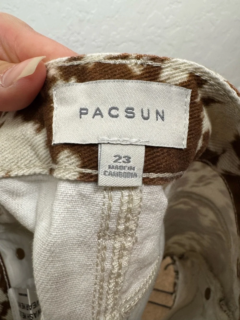 PacSun Cow Print Low Rise Denim Micro Skirt